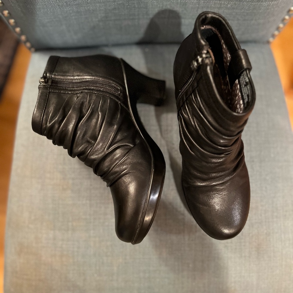 Dansko Buffy Ruched Leather Ankle Boots - Picture 3 of 10